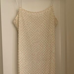 White Beaded Mini Dress